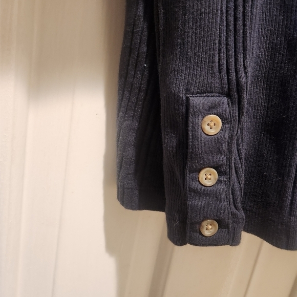 Lands End knitted ribbed popover Henley Navy blue Womens size Extra Large - Picture 9 of 9